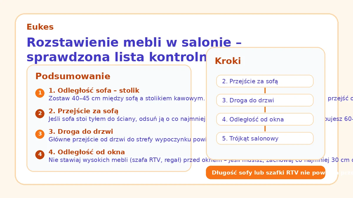 Rozstawienie mebli w salonie – sprawdzona lista kontrolna