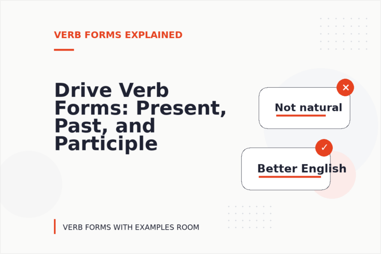Drive Verb Forms: Present, Past, and Participle Drive Verb Forms: Present, Past, and Participle
